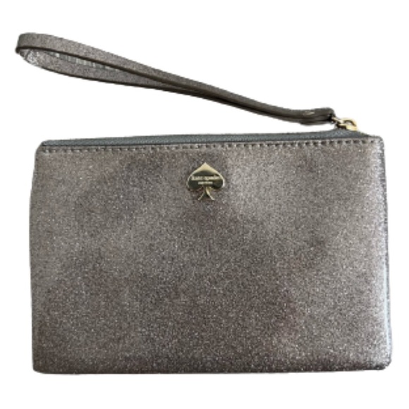 kate spade Handbags - Kate Spade Silver Glitter Wallet